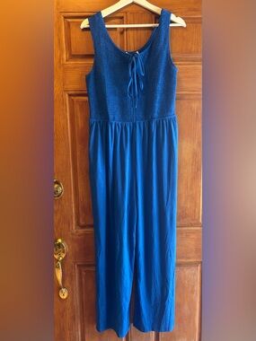 Grace Karin Royal Blue Smocked Jumpsuit